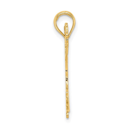 14K Yellow Gold Cheerleader Jumping With Pom-Poms Charm