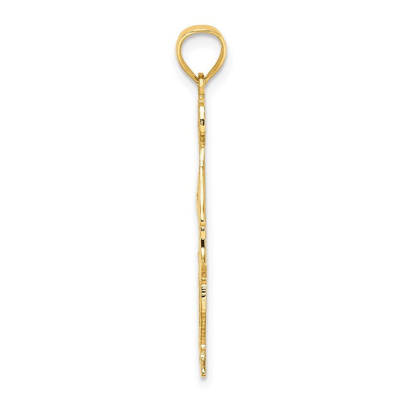 14K Yellow Gold Cheerleader With Hand On Head Charm