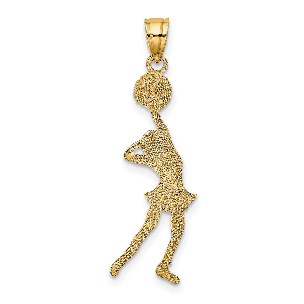 14K Yellow Gold Cheerleader With Hand On Head Charm
