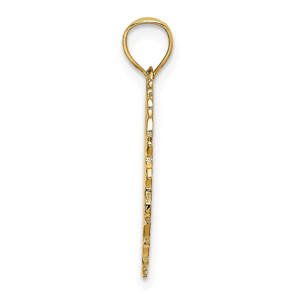 14K Yellow Gold Dart Board And Darts In Leaf Design Charm