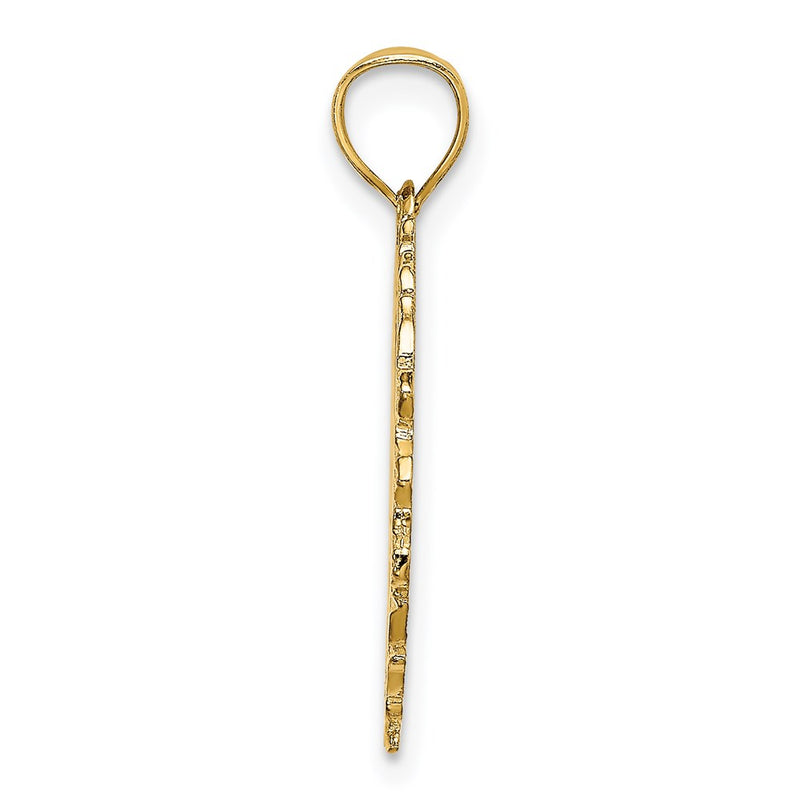 14K Yellow Gold Dart Board And Darts In Leaf Design Charm