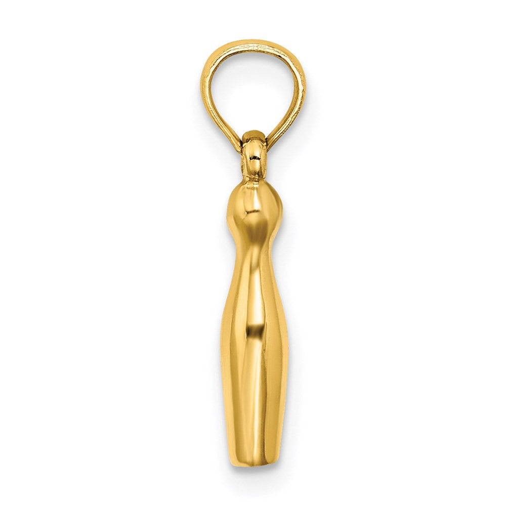 14K Yellow Gold 3-D Bowling Charm