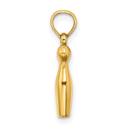 14K Yellow Gold 3-D Bowling Charm