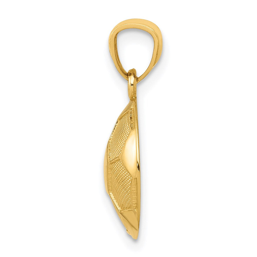 14K Yellow Gold Soccer Ball Pendant