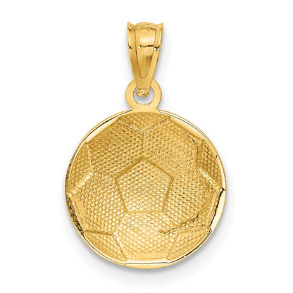 14K Yellow Gold Soccer Ball Pendant