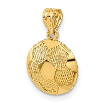 14K Yellow Gold Soccer Ball Pendant