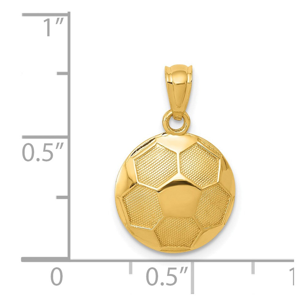 14K Yellow Gold Soccer Ball Pendant