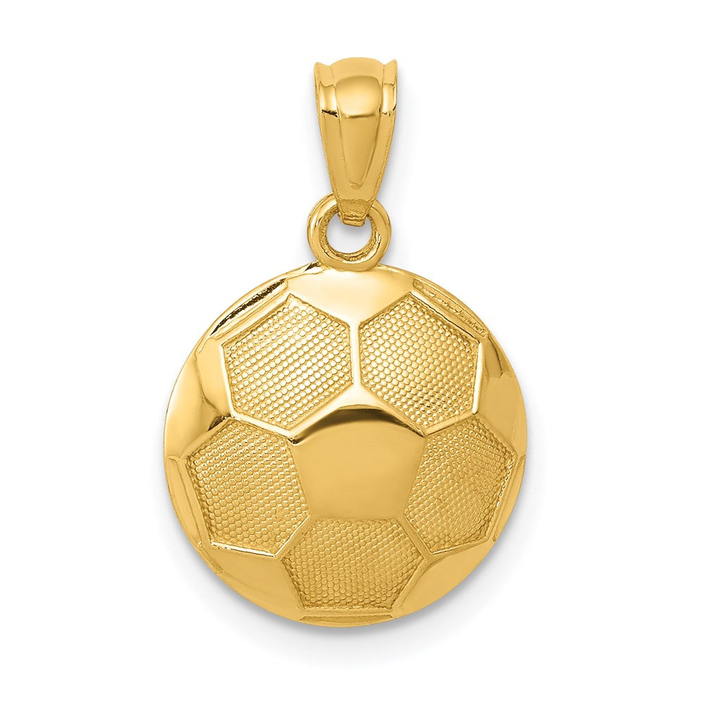 14K Yellow Gold Soccer Ball Pendant