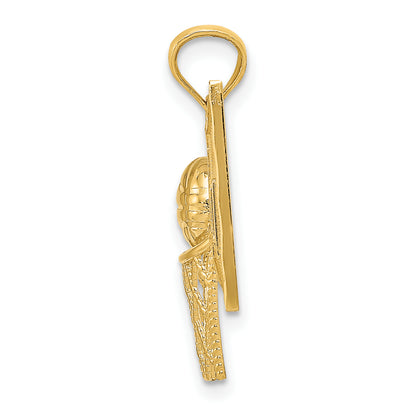 14K Yellow Gold Basketball Pendant