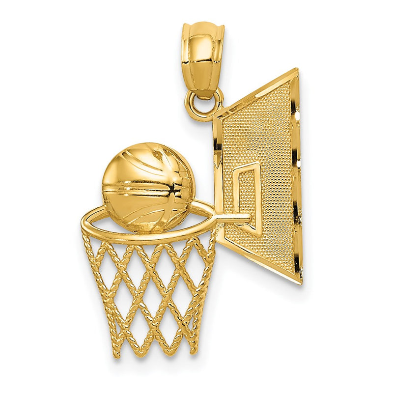 14K Yellow Gold Basketball Pendant