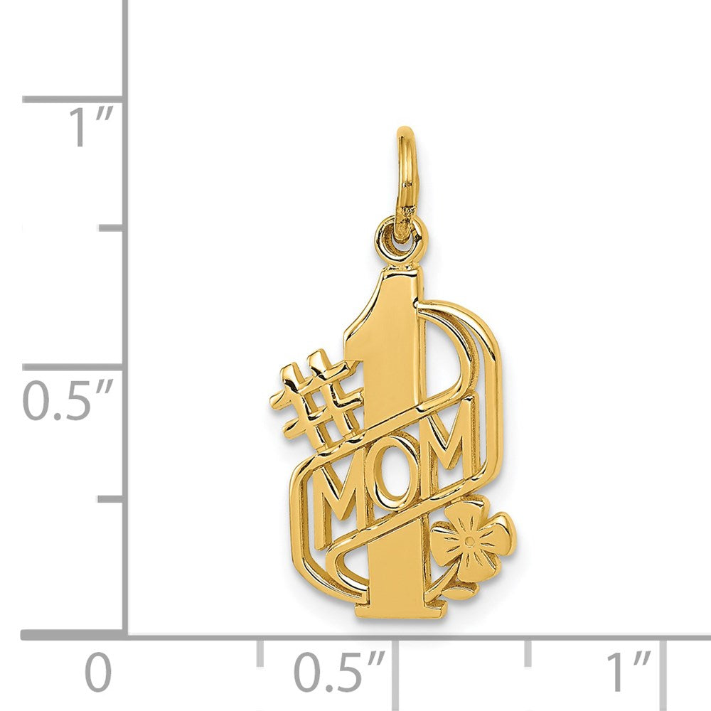 14K Yellow Gold #1 Mom Charm