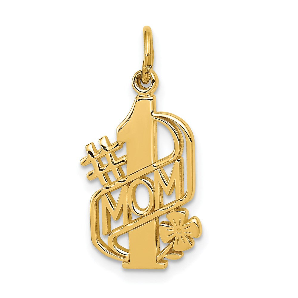 14K Yellow Gold #1 Mom Charm