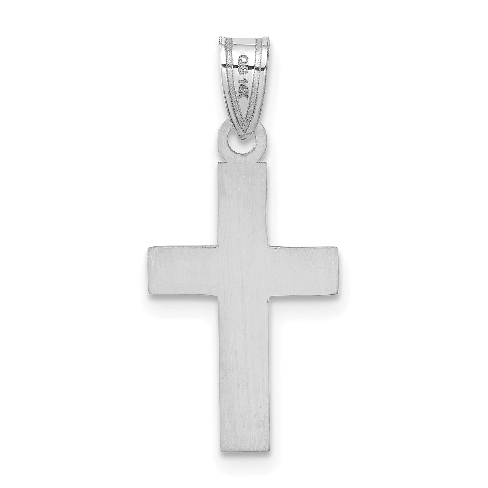 14k White Gold Polished Cross Charm
