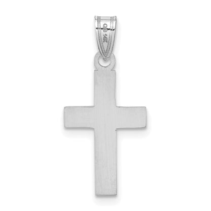 14k White Gold Polished Cross Charm