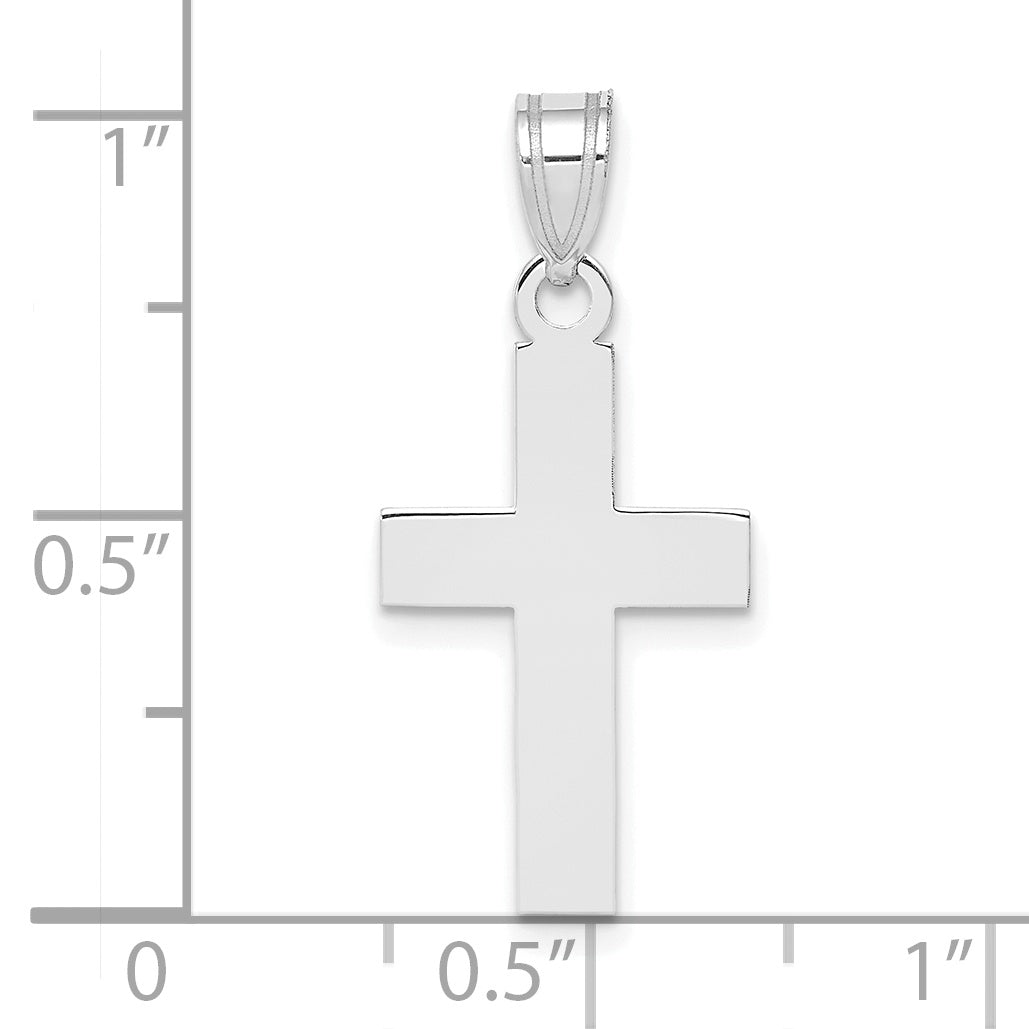 14k White Gold Polished Cross Charm