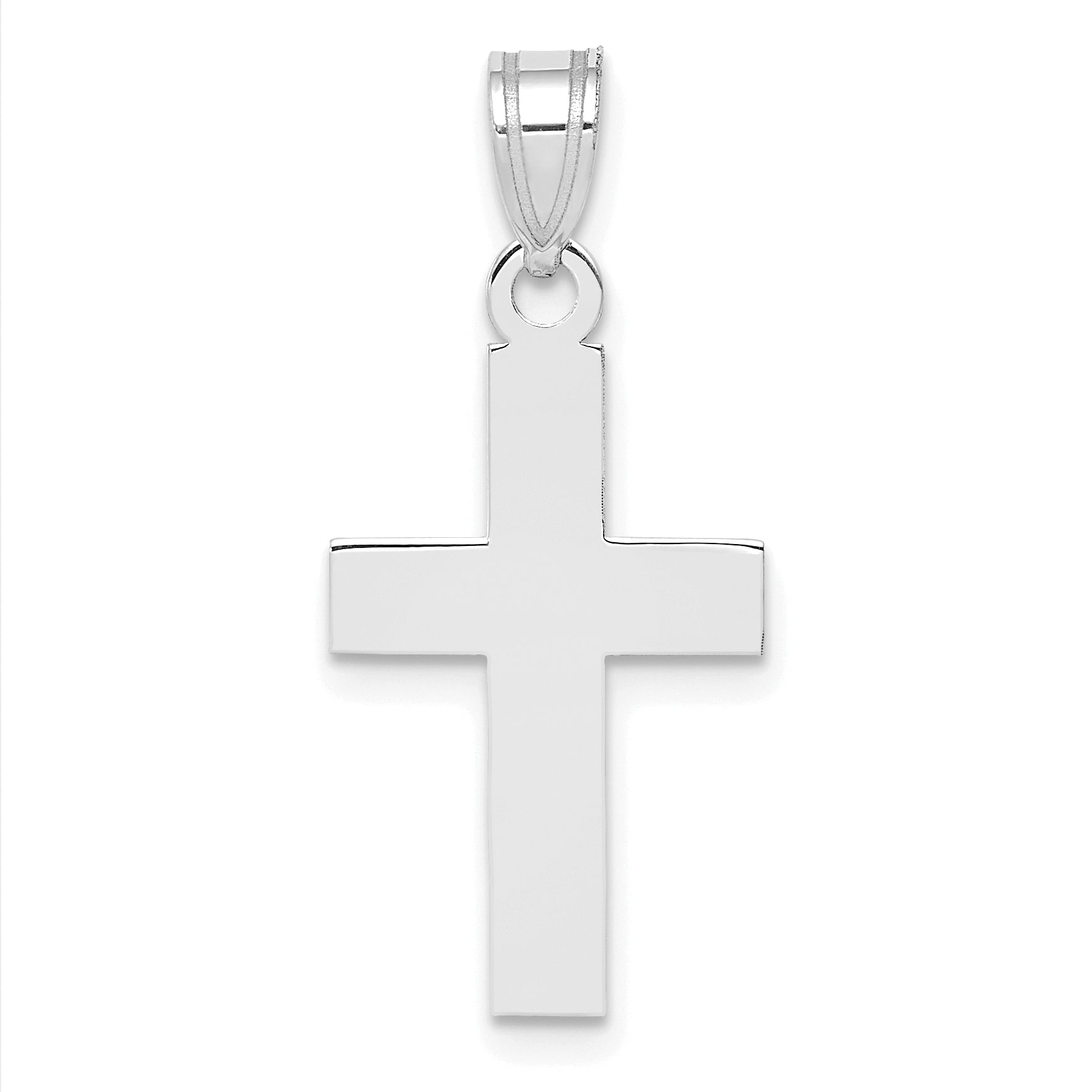 14k White Gold Polished Cross Charm