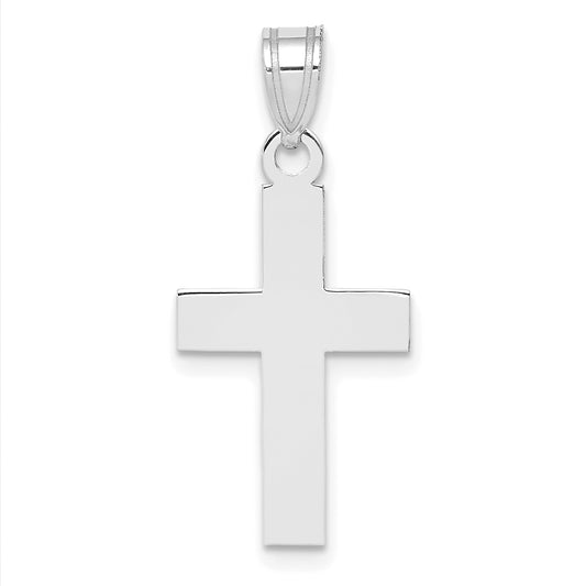 14k White Gold Polished Cross Charm