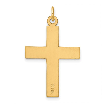 14K Yellow Gold Polished Cross Charm