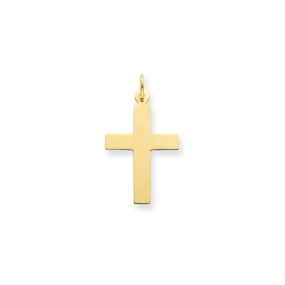 14K Yellow Gold Polished Cross Charm