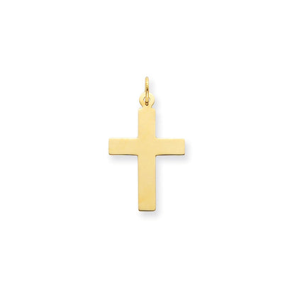 14K Yellow Gold Polished Cross Charm