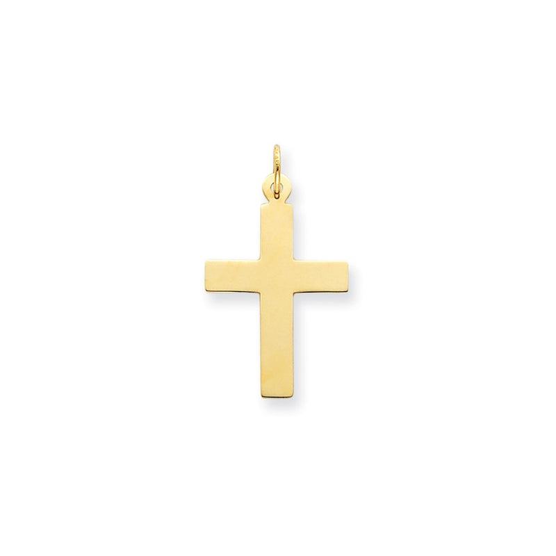 14K Yellow Gold Polished Cross Charm
