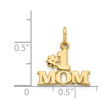 14K Yellow Gold #1 Mom Charm