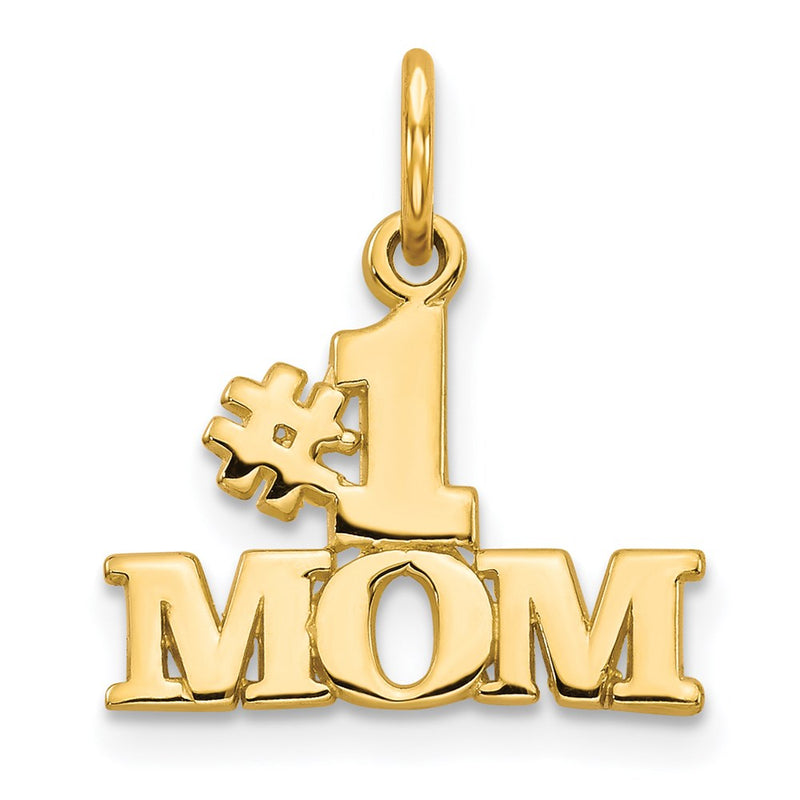 14K Yellow Gold #1 Mom Charm