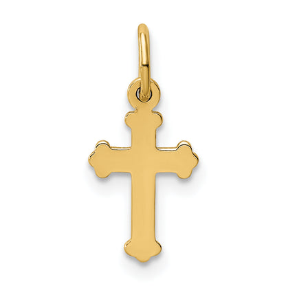14K Yellow Gold Mini Polished Cross Charm