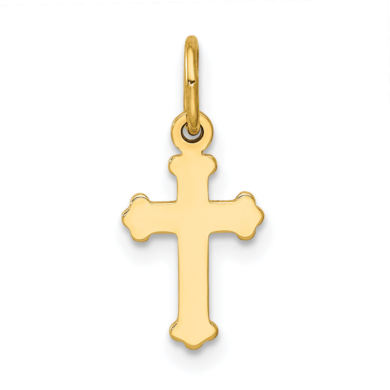14K Yellow Gold Mini Polished Cross Charm