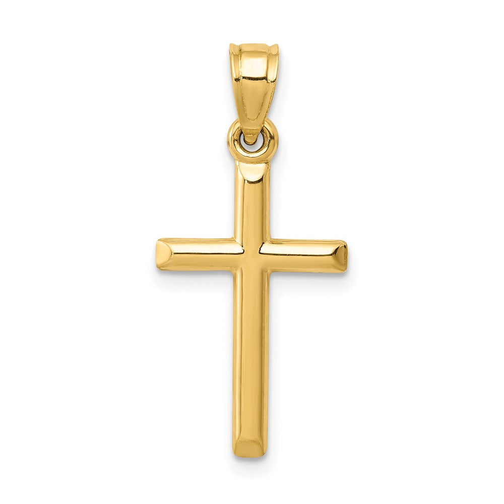 14K Yellow Gold Polished Hollow Cross Pendant