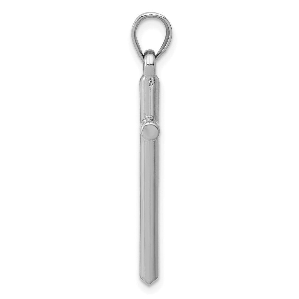 14K White Gold Polished Hollow Cross Pendant