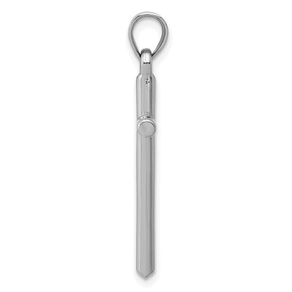 14K White Gold Polished Hollow Cross Pendant
