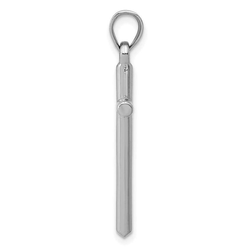 14K White Gold Polished Hollow Cross Pendant