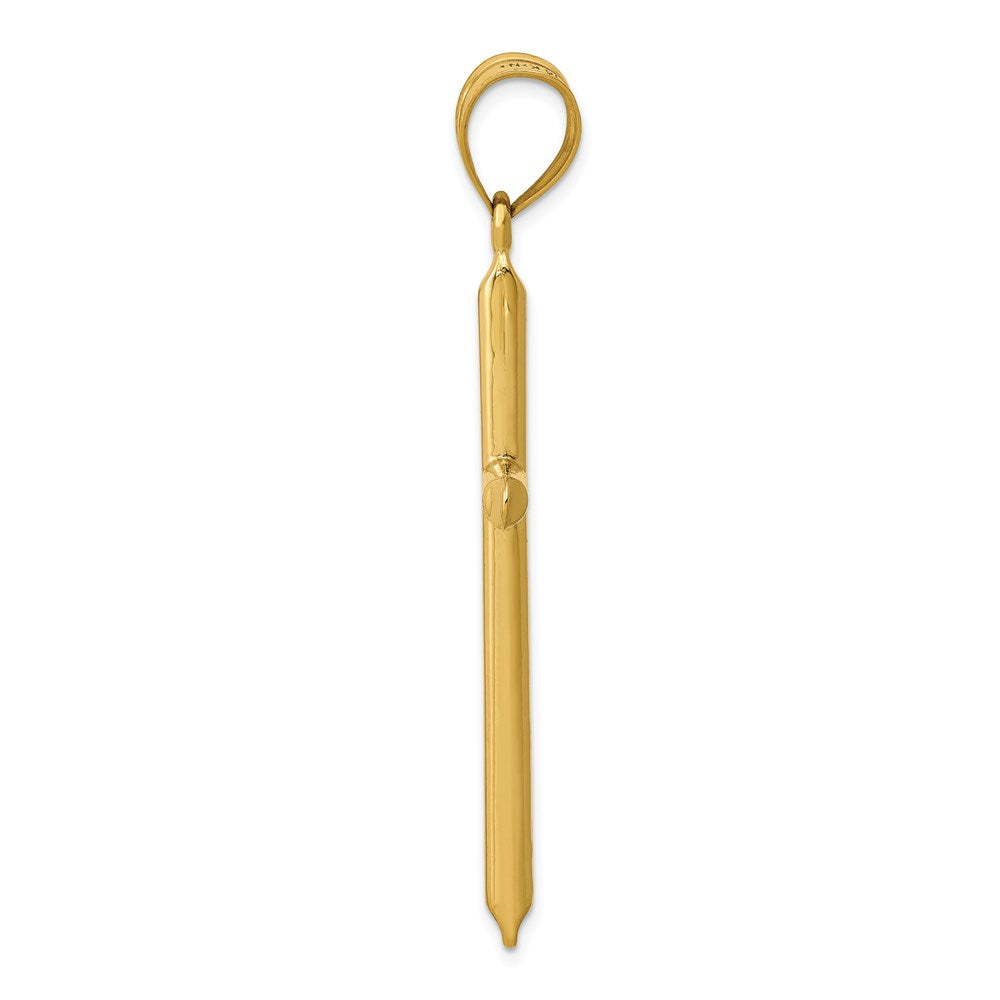 14K Yellow Gold 3-D Hollow Cross Pendant