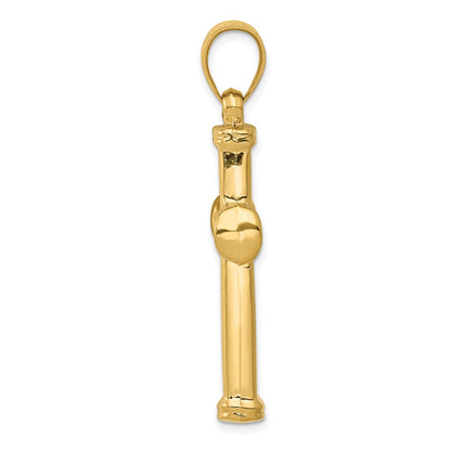 14K Yellow Gold Hollow Cross Pendant