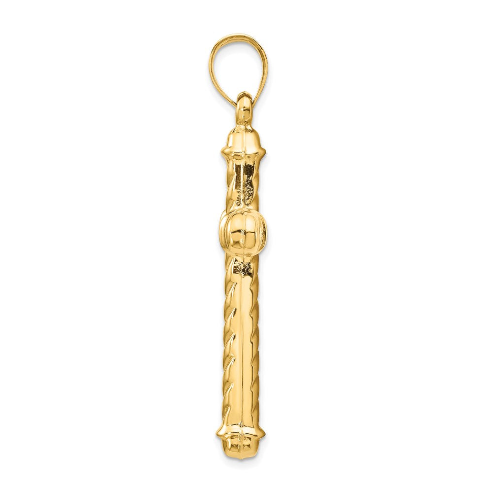 14K Yellow Gold Hollow Cross Pendant