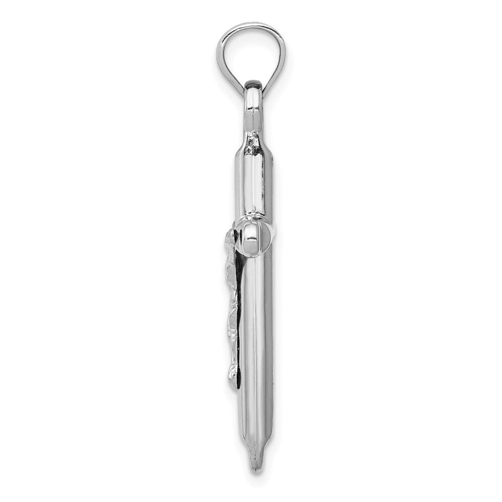 14K White Gold Crucifix Pendant