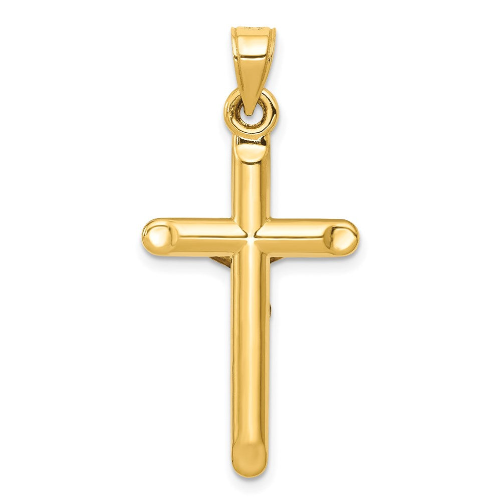 14K Yellow Gold Hollow Crucifix Pendant