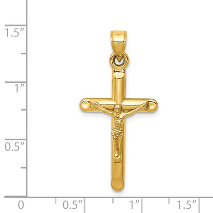14K Yellow Gold Hollow Crucifix Pendant