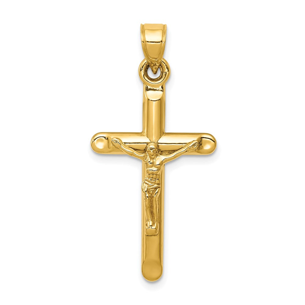 14K Yellow Gold Hollow Crucifix Pendant