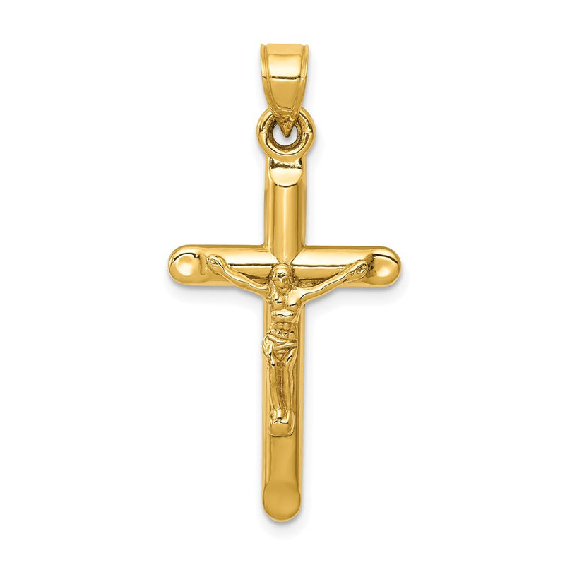 14K Yellow Gold Hollow Crucifix Pendant