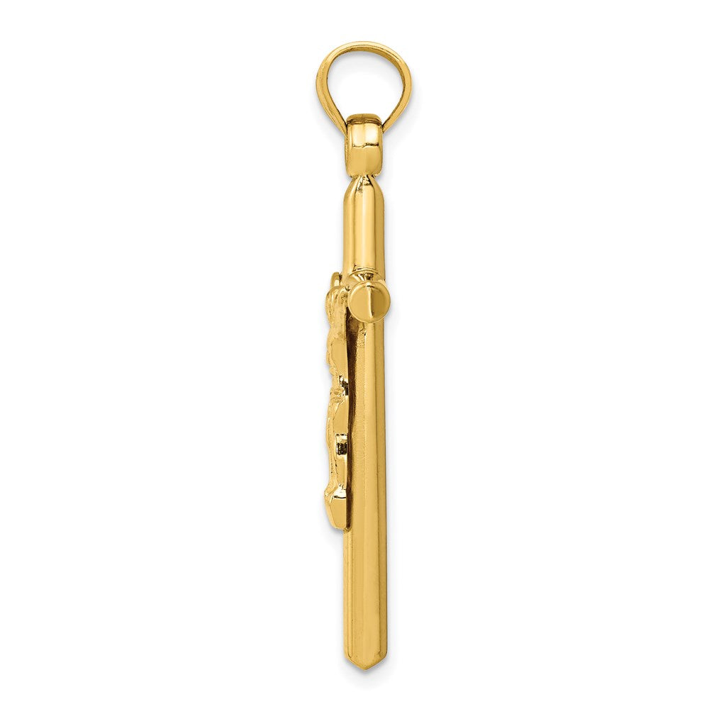 14K Yellow Gold Hollow Crucifix Pendant