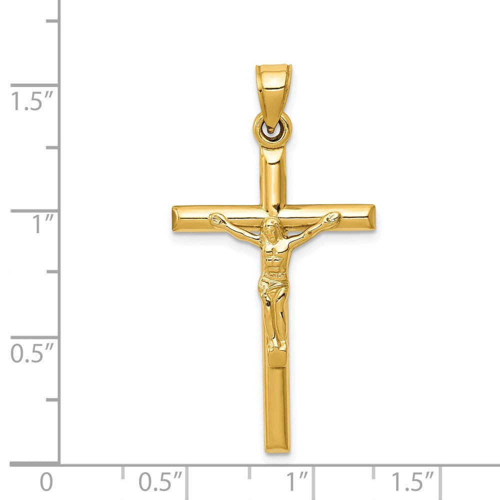 14K Yellow Gold Hollow Crucifix Pendant