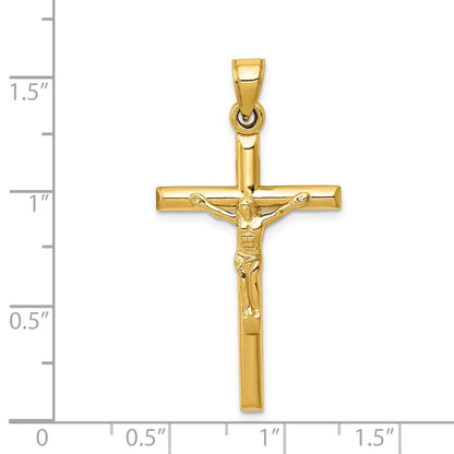 14K Yellow Gold Hollow Crucifix Pendant