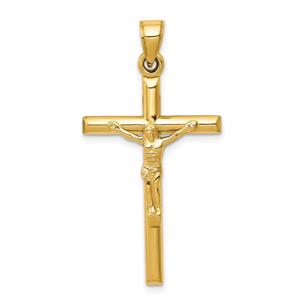 14K Yellow Gold Hollow Crucifix Pendant