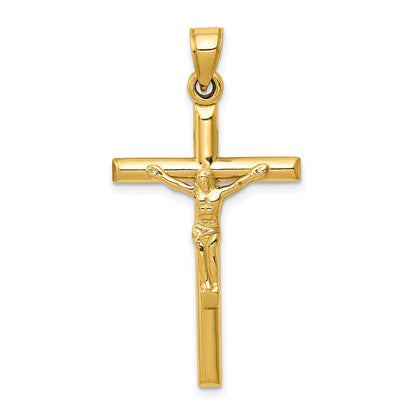 14K Yellow Gold Hollow Crucifix Pendant