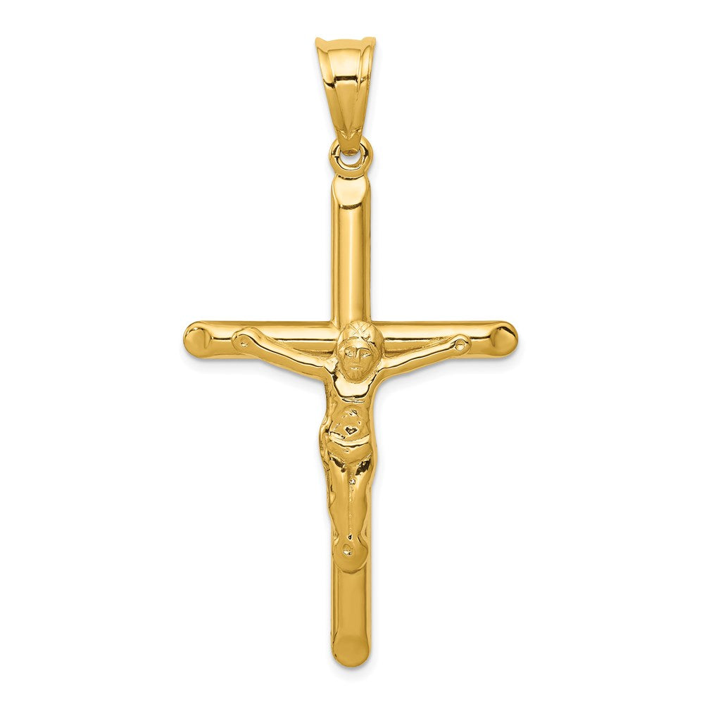 14K Yellow Gold Polished Hollow Crucifix Pendant