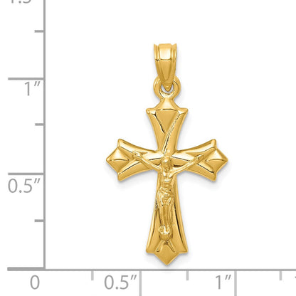 14K Yellow Gold Reversible Crucifix Pendant