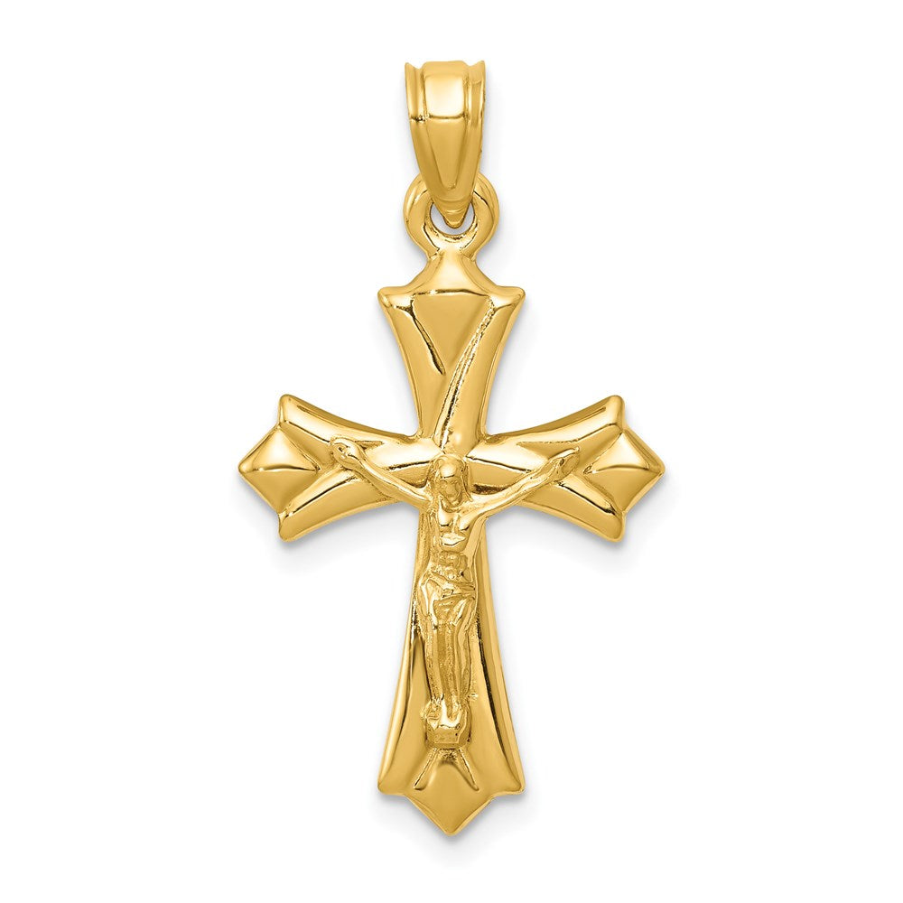 14K Yellow Gold Reversible Crucifix Pendant