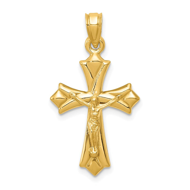 14K Yellow Gold Reversible Crucifix Pendant
